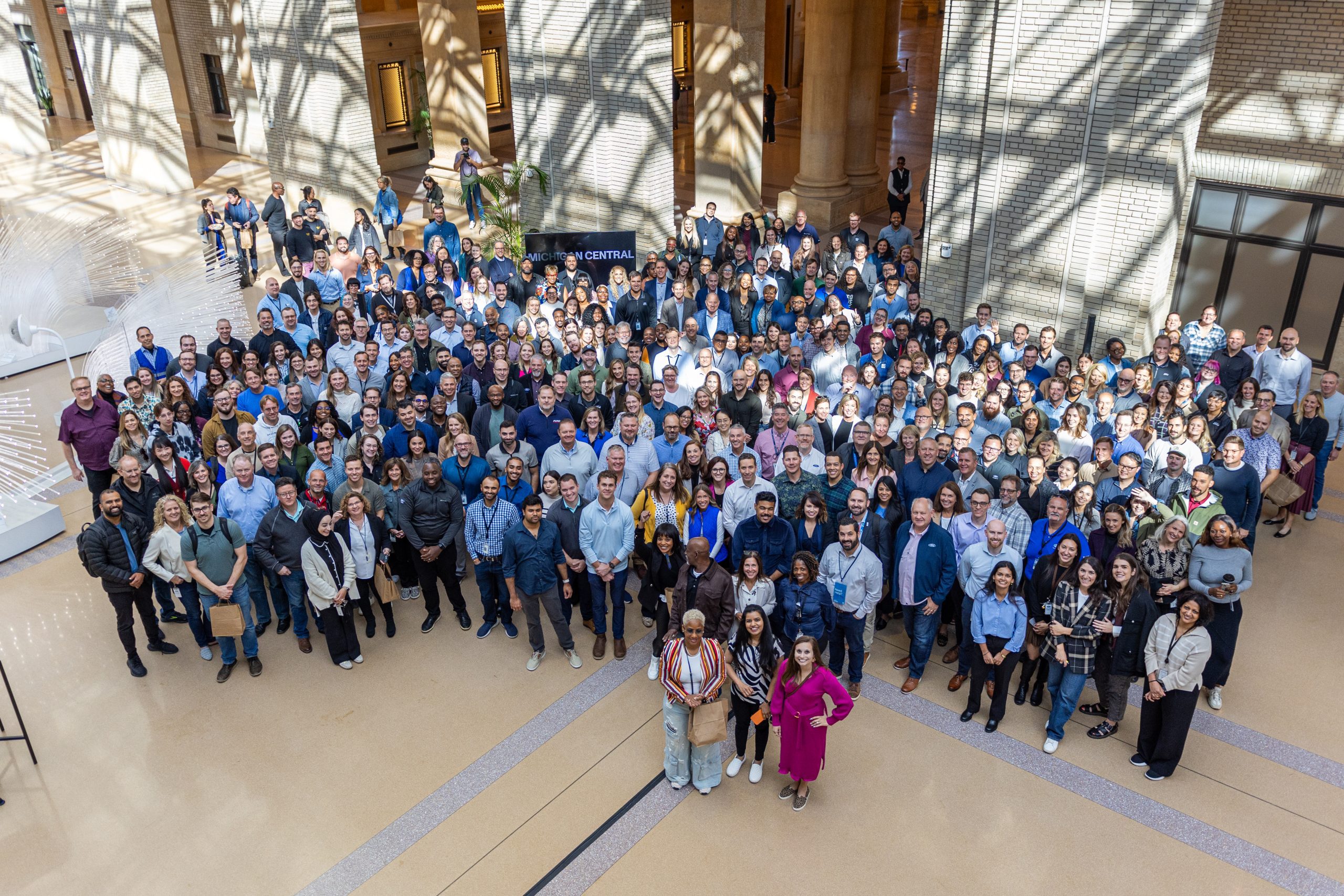 Ford's Model e and Integrated Services teams on move-in day in 2024. Photo courtesy Michigan Central.